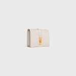CARD HOLDER WITH FLAP 16 IN SATINATED CALFSKIN WHITE COTTON - Image 2